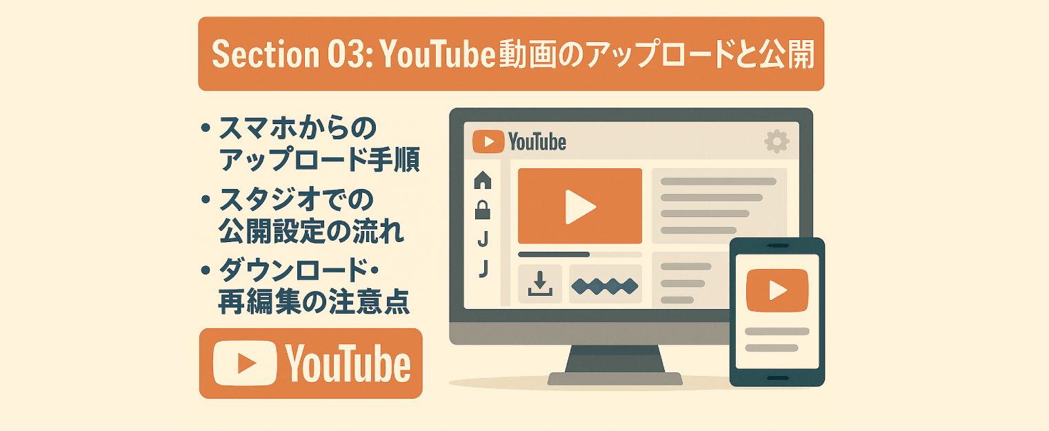 YouTube Studio アップロード